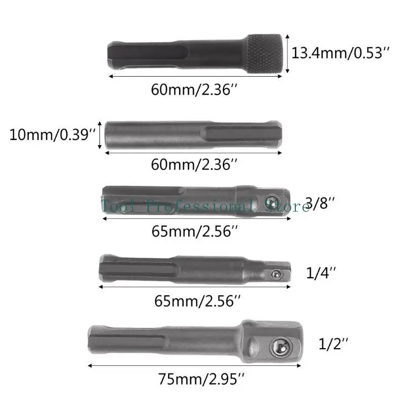 57QF 5PCS 1/4 SOING PLIDER HAMMER STRER BIT BIT ADAPTATE