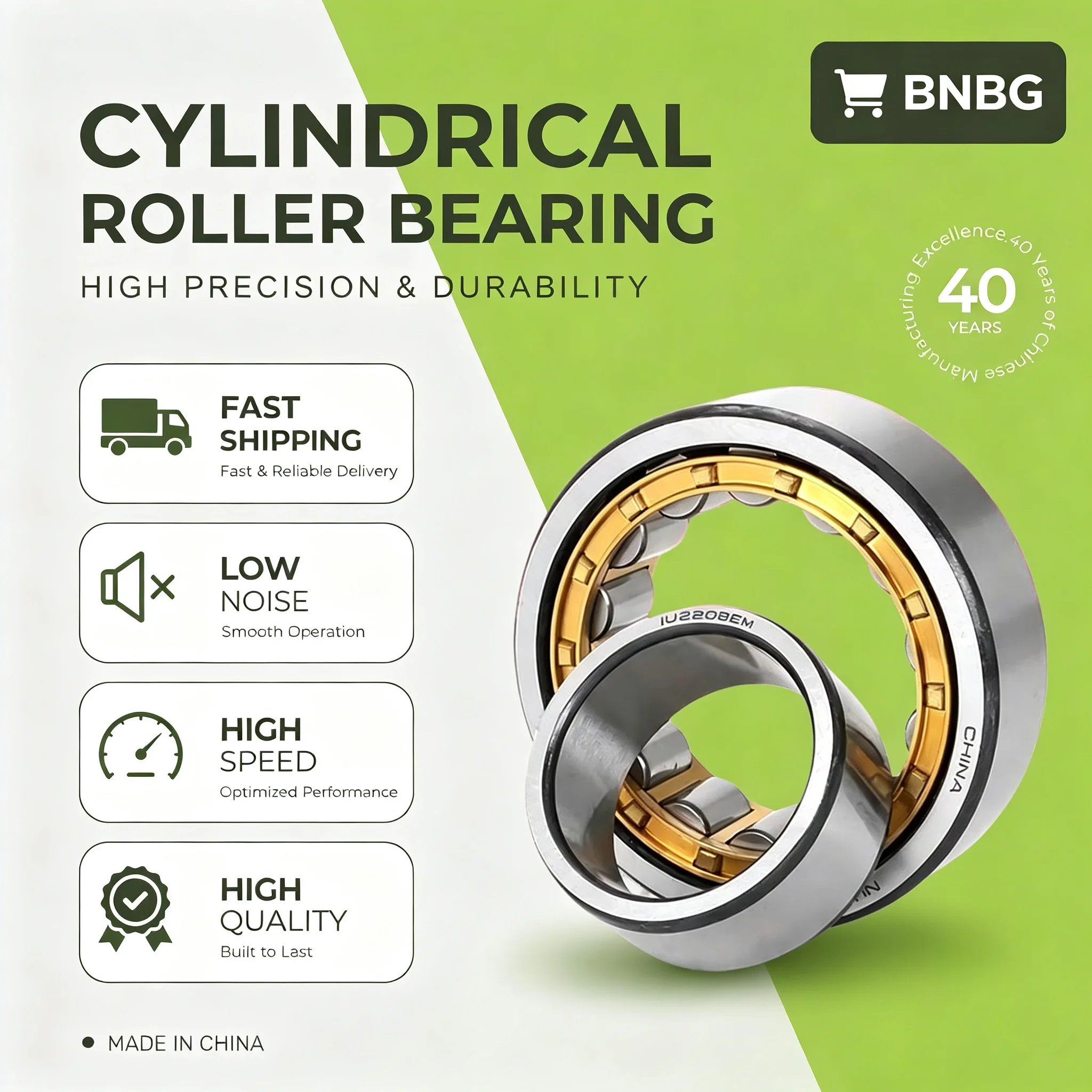 Cylindrical Roller Bearing NU1022 1024 1026 1028 1030 1032 1034 1036 1038 1040 1044 1048 1052 1056 1060 EM P5 Standard Grade