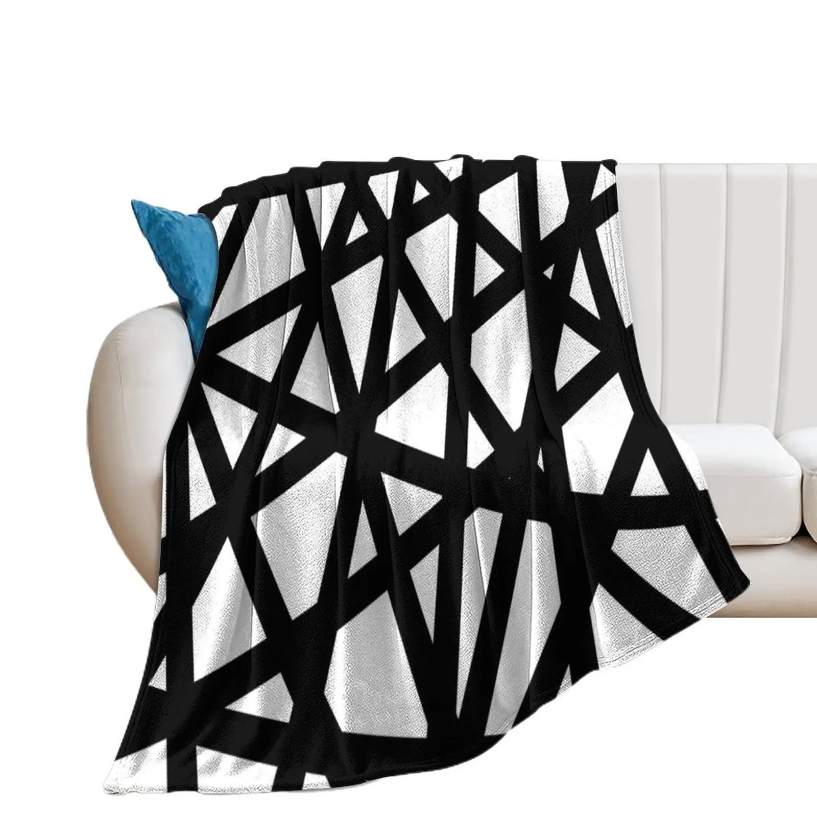 

Black and White Geometric Throw Blanket Giant Sofa Furrys Blankets