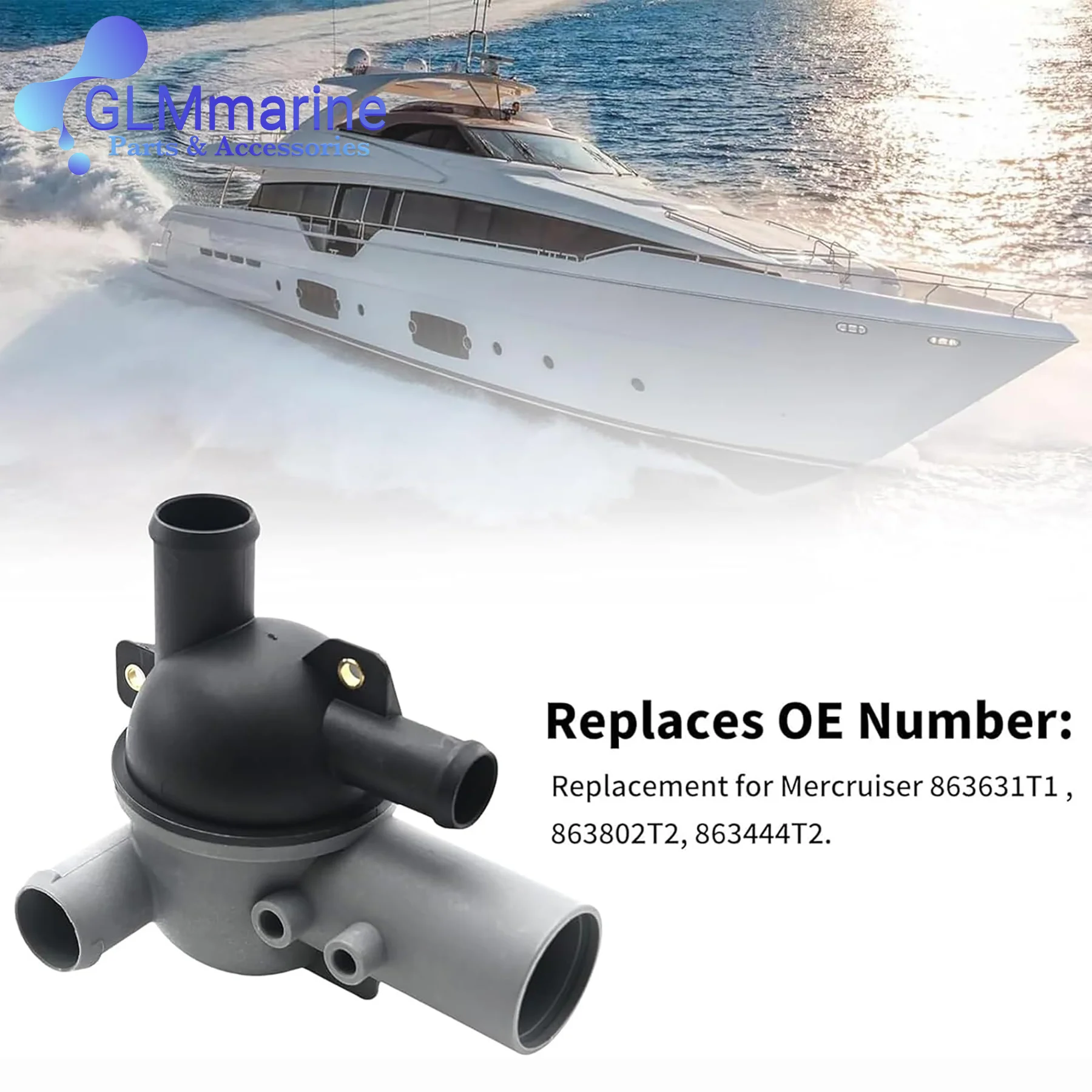 Fits Mercury MerCruiser 863631T1 863802T2 Manual Drain Water Distribution Housing V6 V8 4.3 5.0 5.7 6.2 L Stern Drive 863444T2