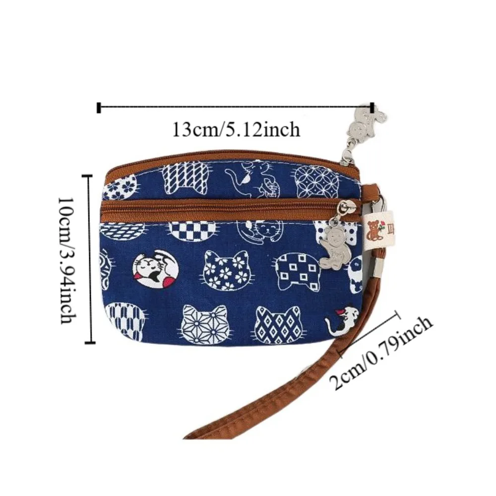 Multifuctional 노인 꽃 동전 지갑 레트로 코튼 미니 캔버스 보관 가방 한국 스타일 카드 홀더 작은 메이크업 립스틱 가방