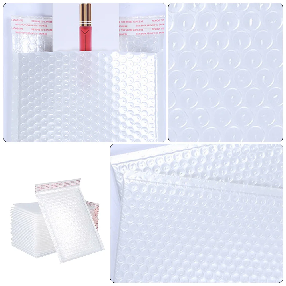 

50pcs Clear Color Freezer Self Seal Envelope Bubble Mailers Lightweight Waterproof Shockproof Storage Bags Ideal Express