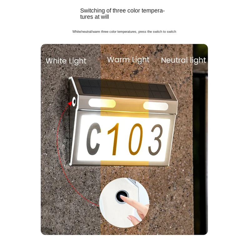 Fillipo Door Numbers LED Lights Door Numbers Light Outdoor With IP65 Waterproof Material With 3 Lighting Modes