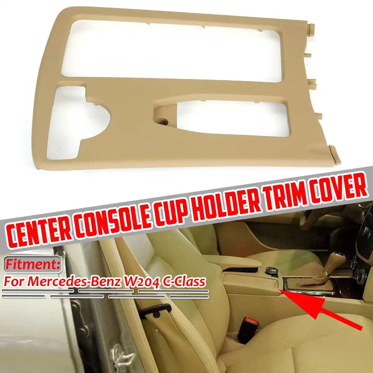 Car Center Console Drink Cup Holder Trim Cover For Mercedes For Benz W204 C-Class C180 C250 C300 C350 C63 For AMG 2008-2011