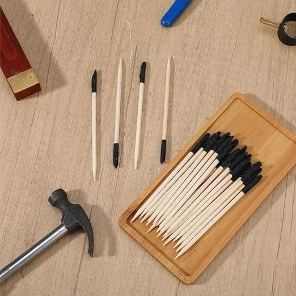 1-500Pcs Sanding Sticks Matchsticks Sanding Twigs Double Manicure Head Nail Grinding Wooden Gravel Stick Crafts and Model Making