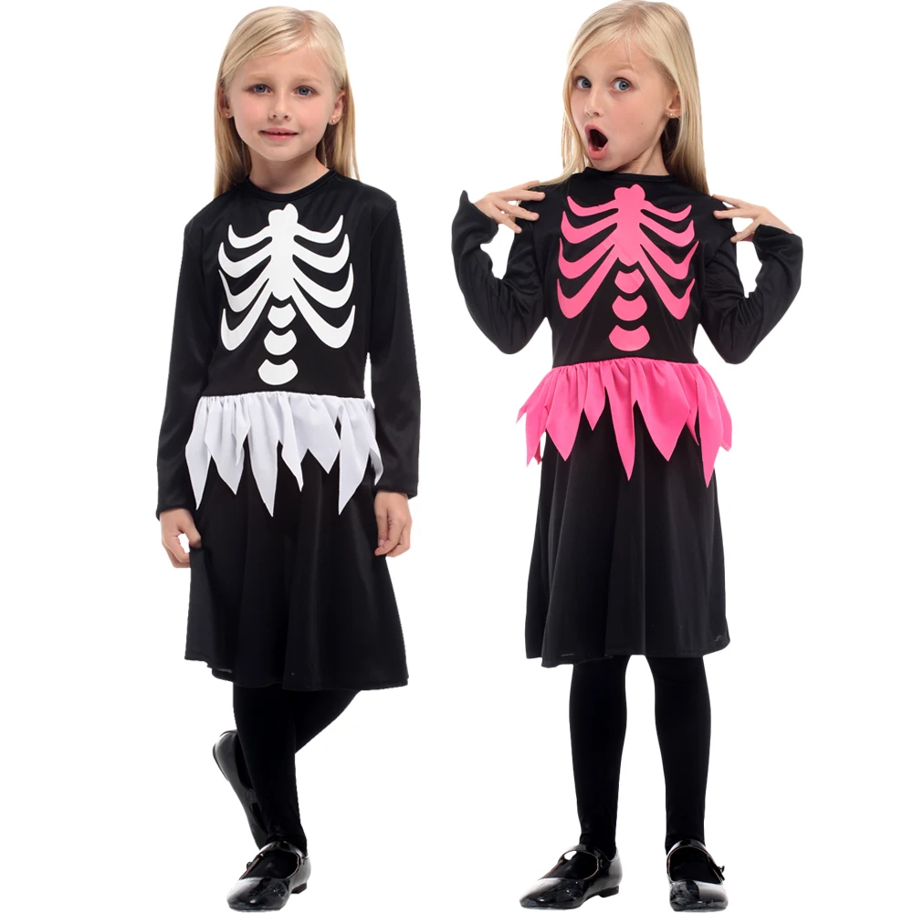 Skeleton Costumes Kids Cosplay Scary Zombie Ghost Skull Halloween Party Dress Up Outfits Jumpsuit Trick or treating