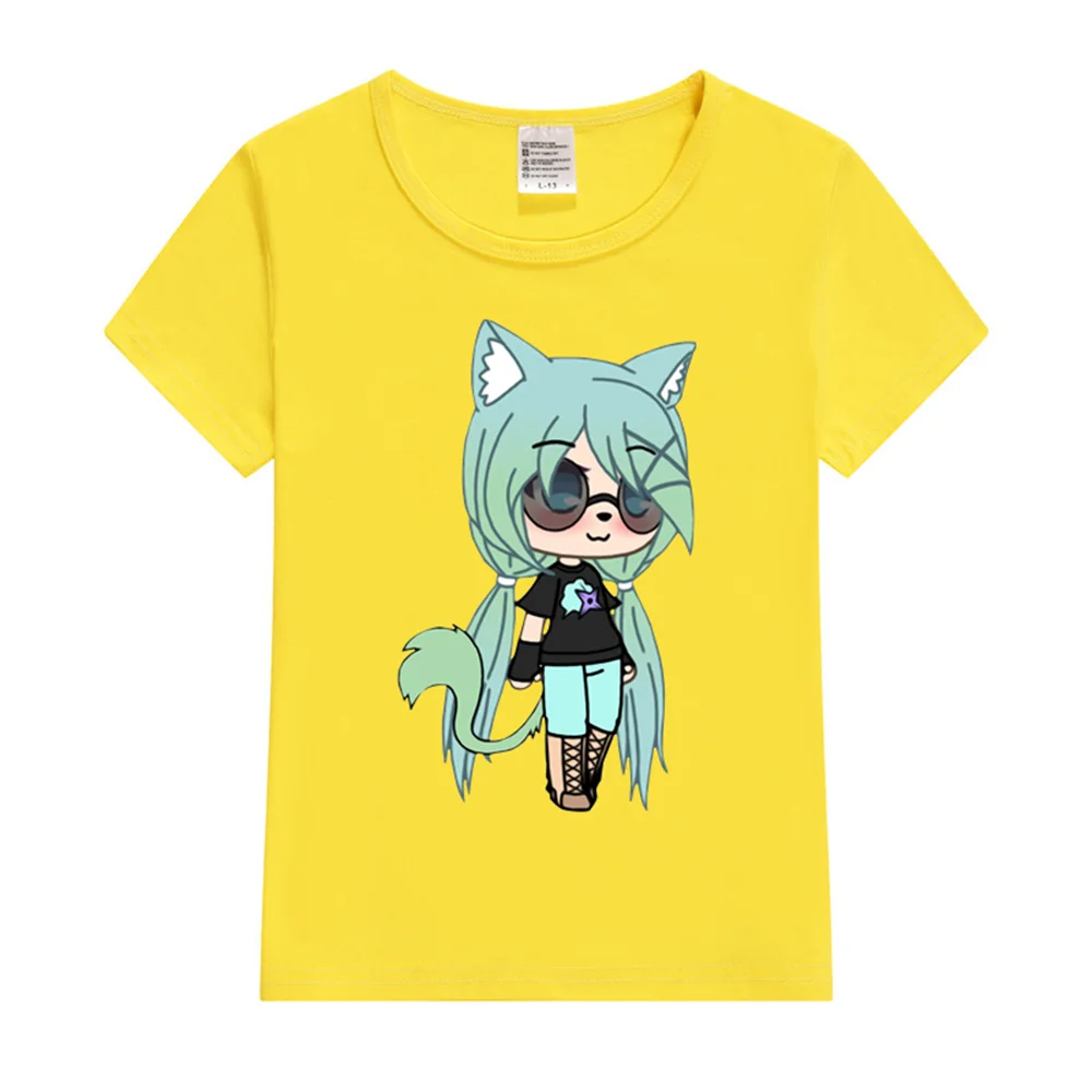 Gacha Life series Chloe the Tomboy Kids T-Shirt 2024 Summer Funny Print Boys Girls T-Shirt Child Short Sleeved Kids T Shirts