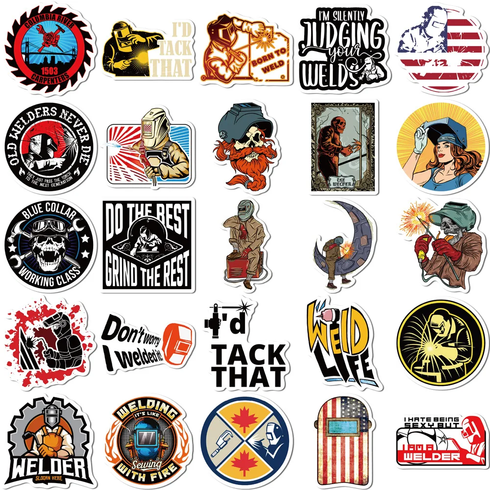 10/30/50PCS New Cartoon Welder Sticker Graffiti iPad Luggage Helmet Car Water Cup Guitar  DIY Scrapbook Toy Decoration Wholesale