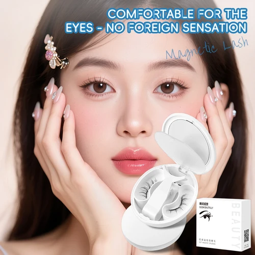 Imagen 1 del producto 【Succión de pestañas magnéticas suaves】 Nueva caja de pestañas postizas magnéticas 2025 con estilo coreano Little Devil imitación de piel de visón