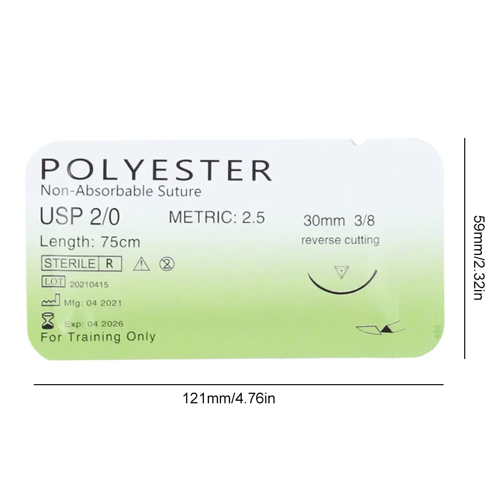 2/0 3/0 4/0 Monofilament Naald Hechtdraad Nylon Zijde Polypropyleen Polyester Chirurg Naaldsteken voor Medische Studenten Onderwijs