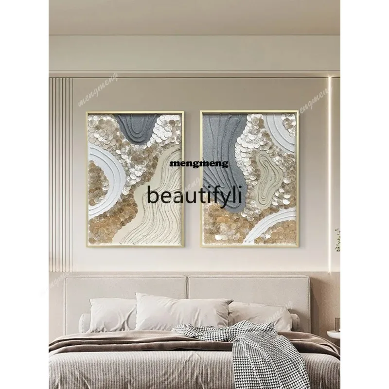 Shell decorative painting living room porch two pictures hand-painted abstract art oil painting  N
