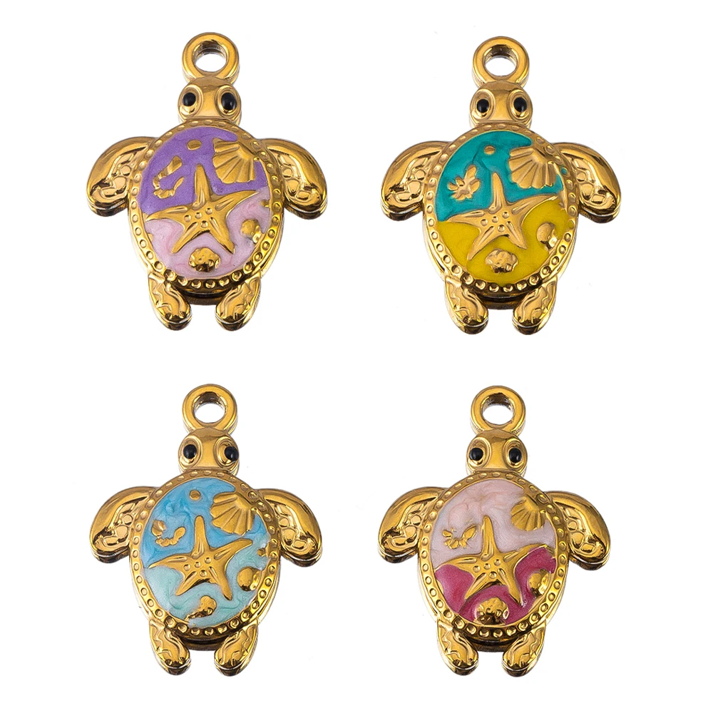 

2pcs 5pcs Stainless Steel Charms Summer Turtle Charm for DIY Earring Jewelry Materials Making Pendant Supplies Crafts Wholesale