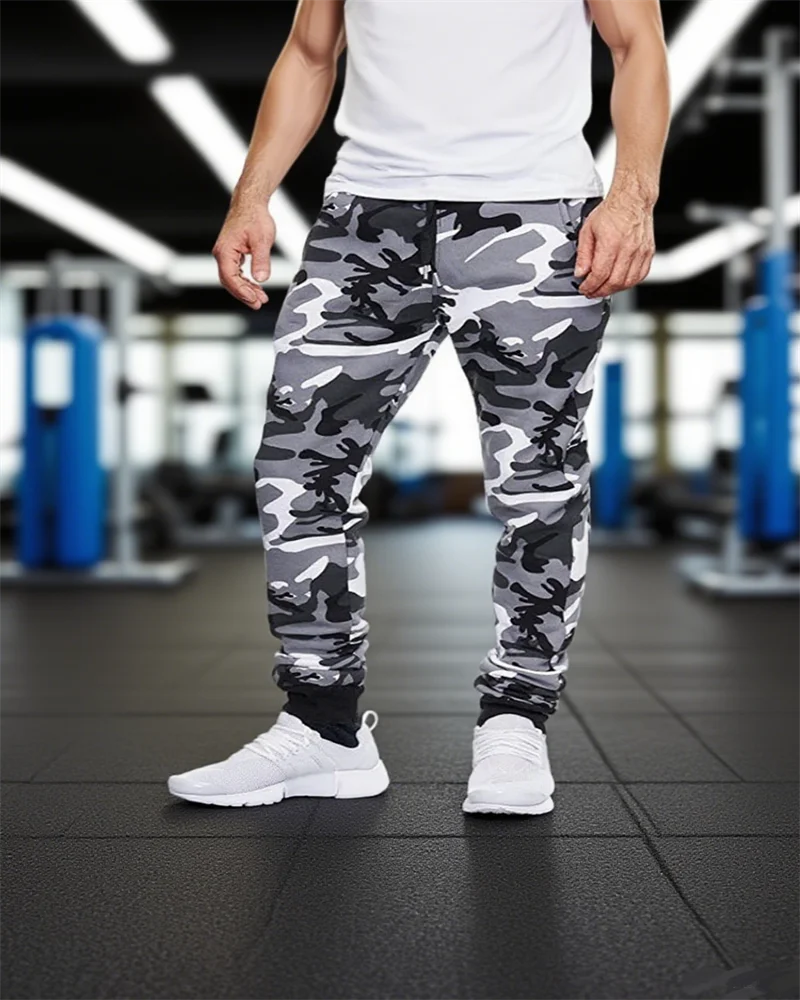 

2023 new Sweatpants Men Camouflage Elasticity Cargo Pants Drawstring Multi Pockets Bottoms Casual Jogger Trousers