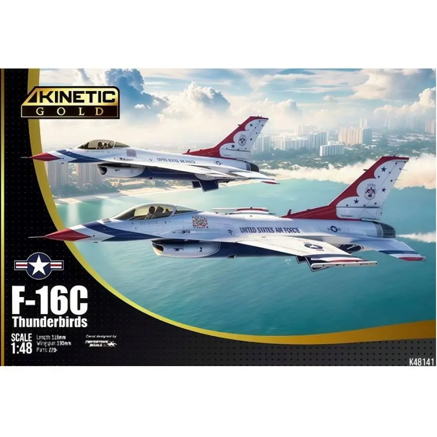 Kinetic K48141 1/48 Scale F-16C Thunderbirds Precision Assembly Model kit