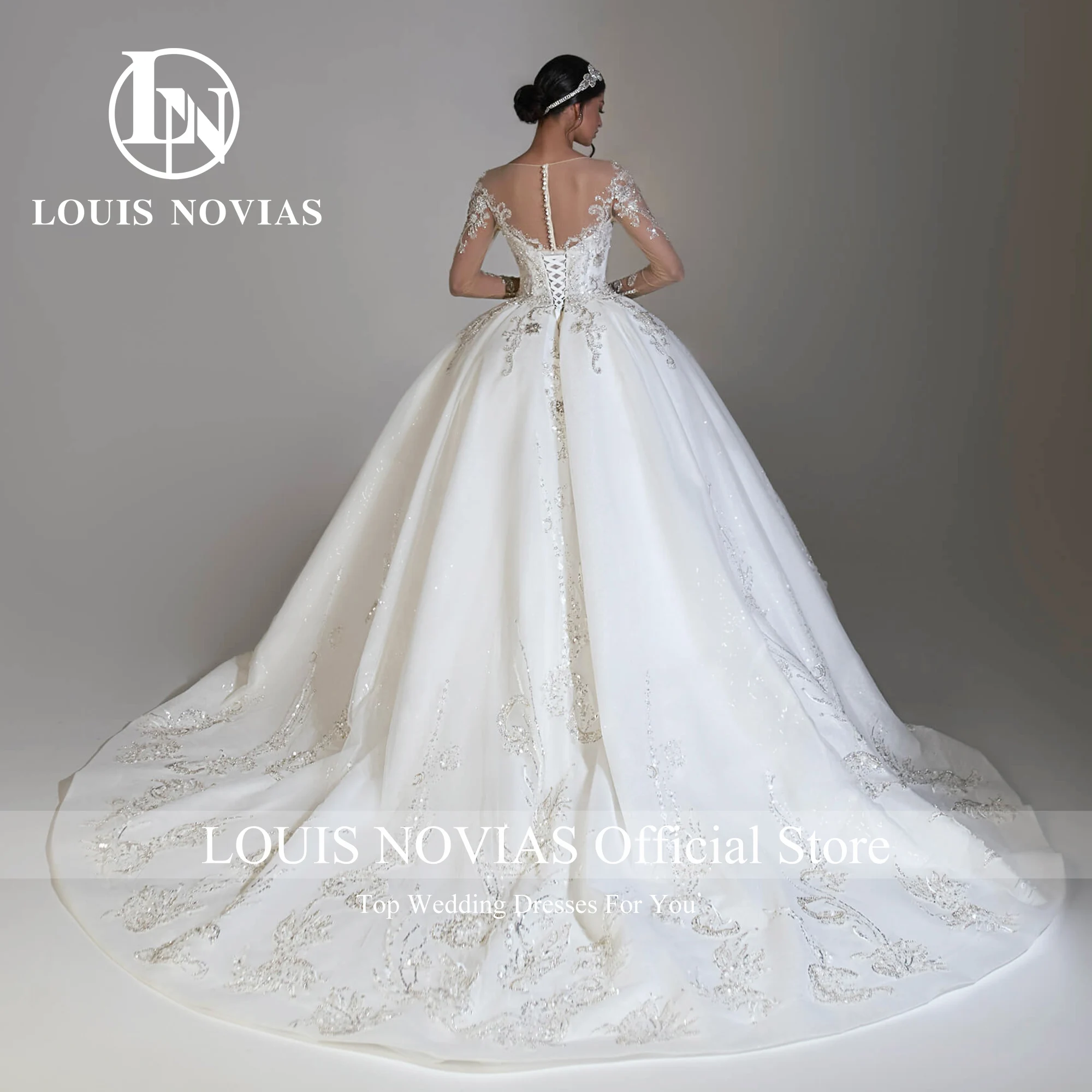

LOUIS NOVIAS New Arrival Wedding Dress Floor-Length Priness Royal Train Wedding Gown Vestidos De Novia