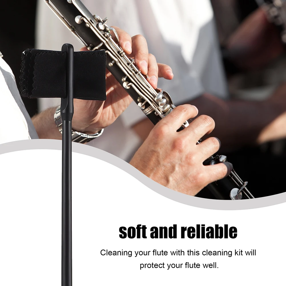 

Flute Cleaning Stick Set Black Plastic Piccolo Kit Long Tube Care Maintenance Tools Accessories Musical Instruments Flute Goods
