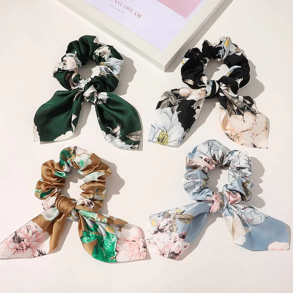 Leopard Bowknot Elastisches Haarband Frauen Einfarbig Scrunchie Mädchen Haargummi Pferdeschwanz Halter Stirnband Haar Seil Haar Zubehör – Detail 7