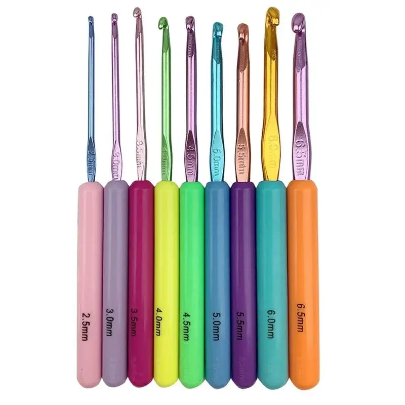 

R9UF Ergonomic Grip Crochet Needle ABS Handle Crochet Hook for Beginner Knitting