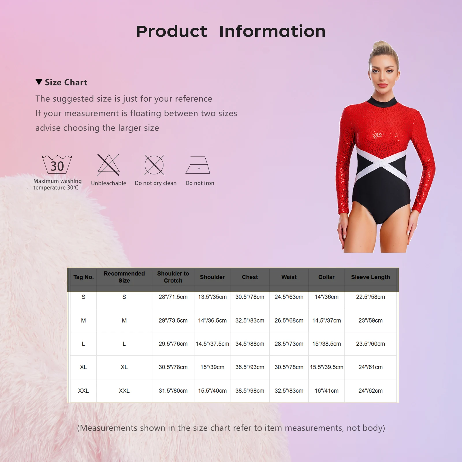 Women Rhythmic Gymnastic Leotard Costumes Stage Ballet Dance Jumpsuits Long Sleeve Glittery Sequin Bodysuit for Figure Skating