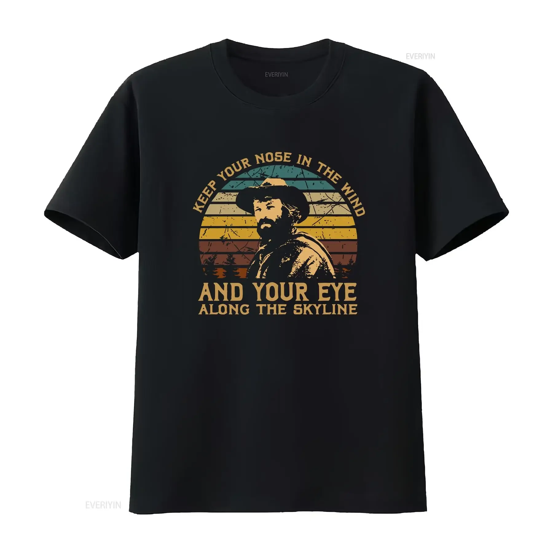 Jeremiah Arts Johnson Film Keep Your Nose In The Wind Classic Vtg Top Black T Shirt Clothing Size S 5XL Best Anniversary homme