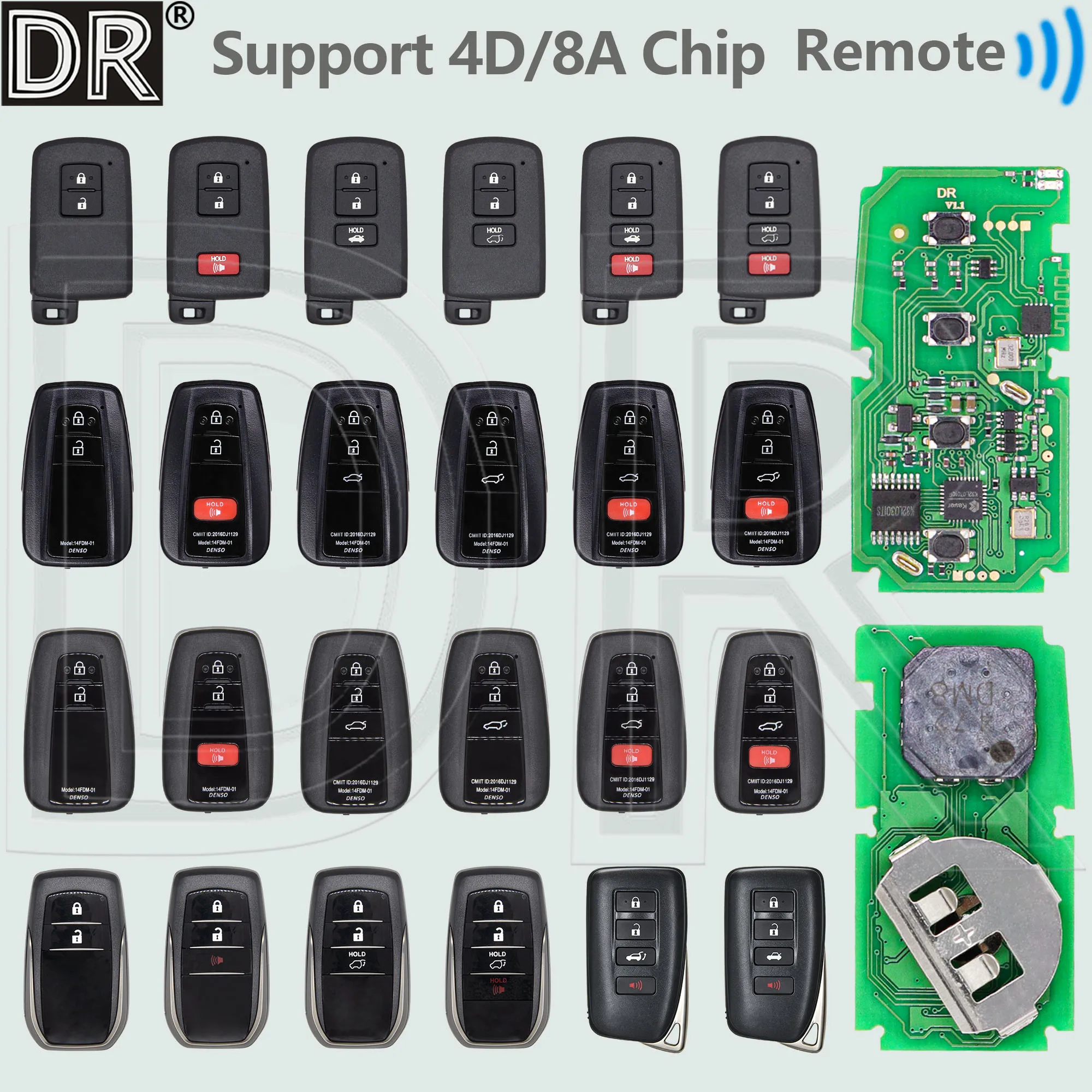 DR Global Version Unlimited App-Generated 4D/8A Chip Edit Frequency Remote Control Car Key For Toyota Lexus Subaru