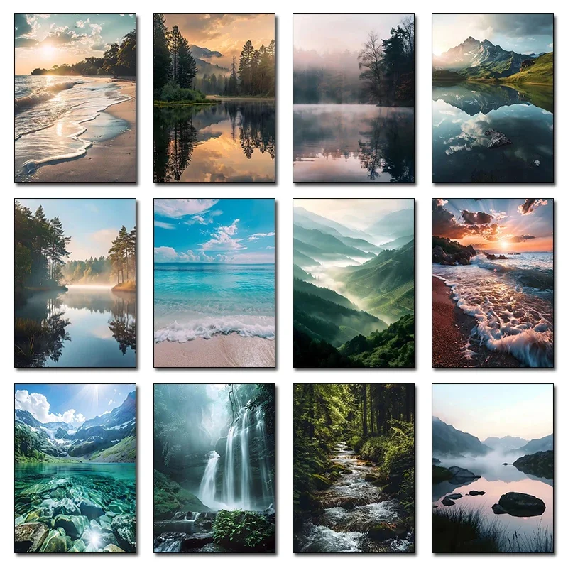 Beautiful Natural Scenery Poster Print Canvas Painting HD Pictures Home for Living Room and Bedroom Wall Modern Decor Framele