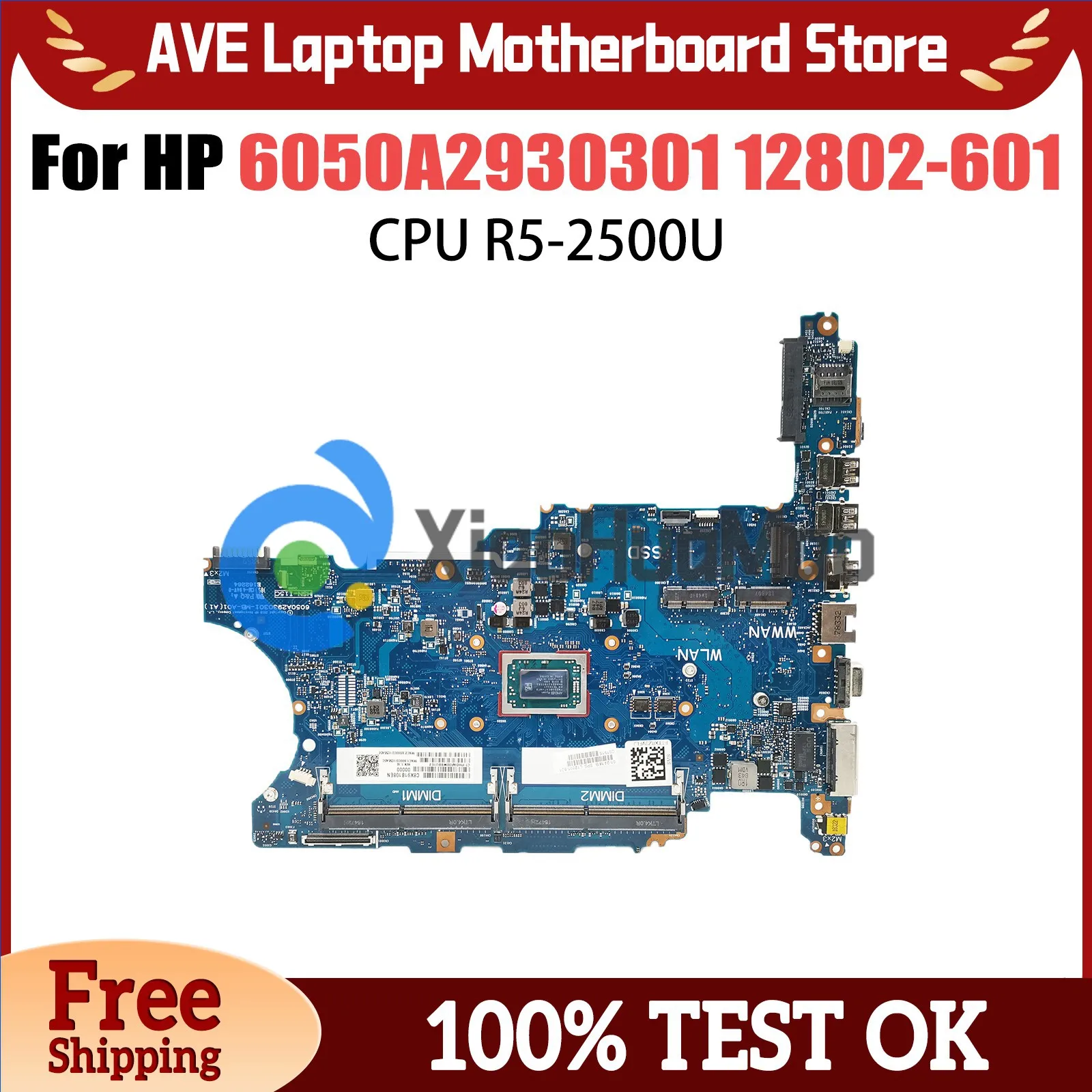 

6050А 2930301 Mianboard для HP ProBook 645 G4 655 G4 L12802-601, материнская плата, процессор R5-2500U, DDR4, 100% тест в порядке