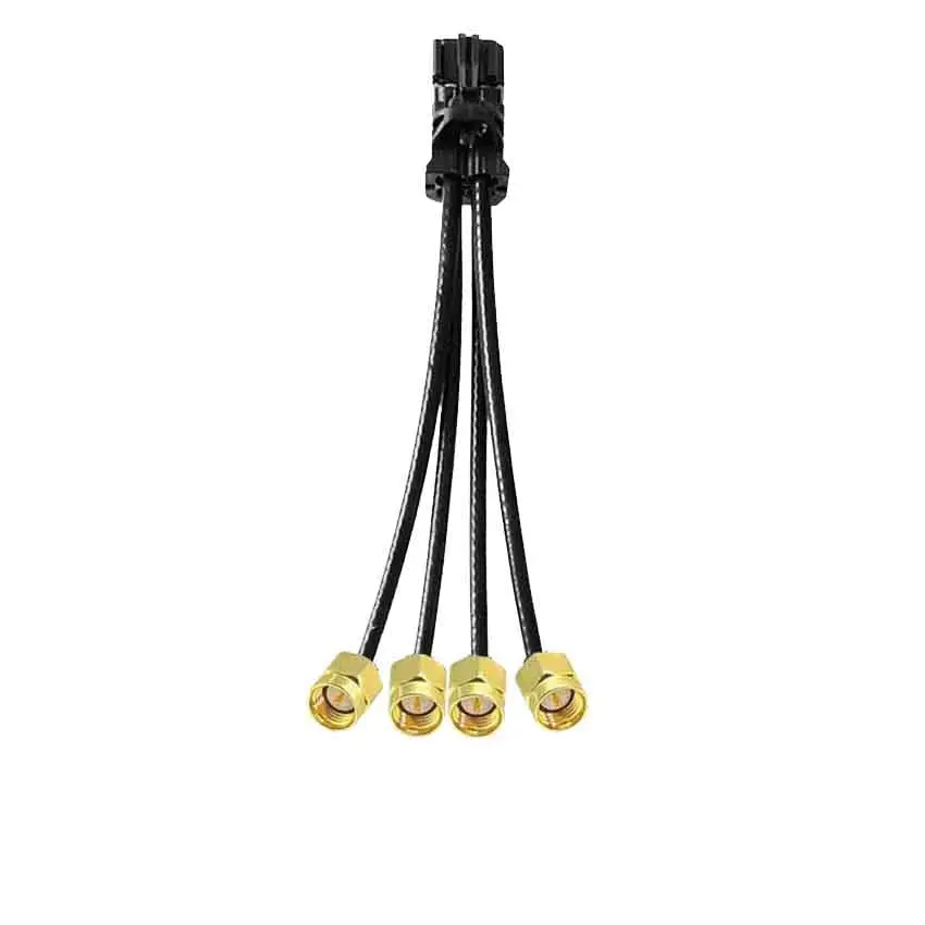 TE Connectivity Mini FAKRA to SMA Male Cable, 4-in-1, 0.5m Gold Plated, LVDS Auto Antenna GPS Extension