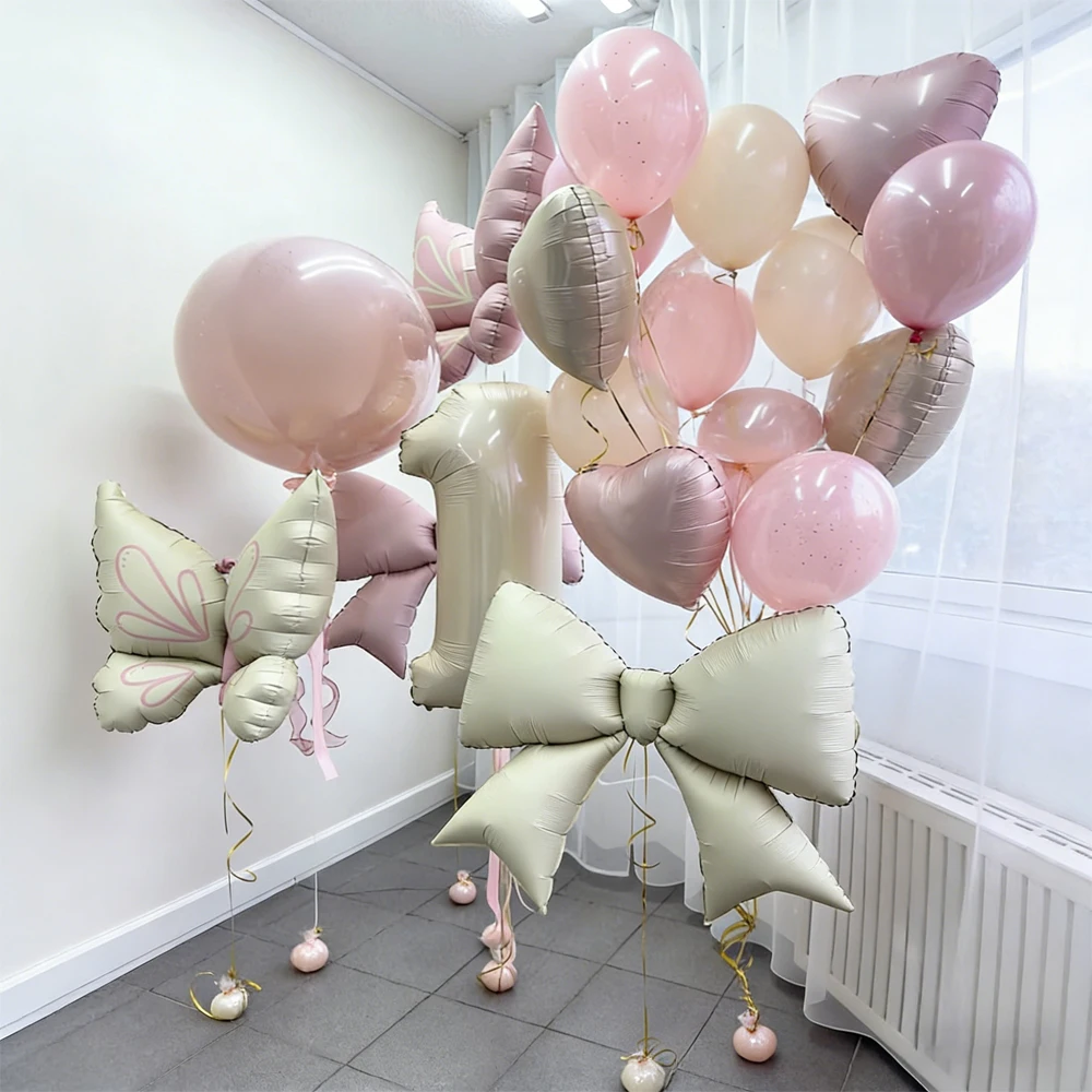 32 Zoll Milchweiße Digitale Ballons 0-9 Schmetterlings- und Schleifenförmige Ballons für Geburtstagsfeiern und Jubiläumsdekoration – Detail 3