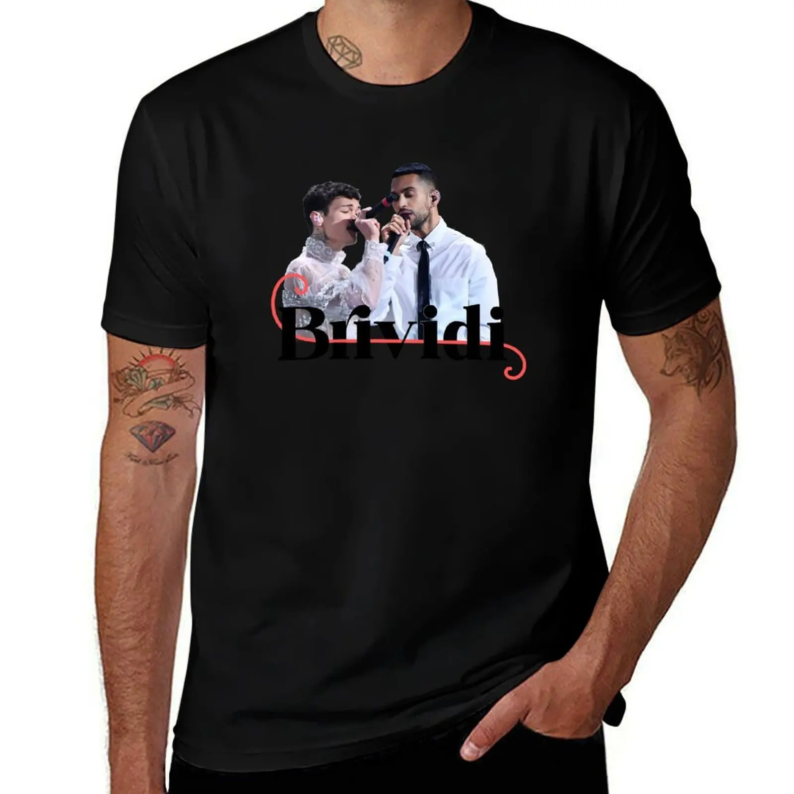Brividi - Mahmood e BLANCO T-Shirt anime t shirts for man T-Shirt