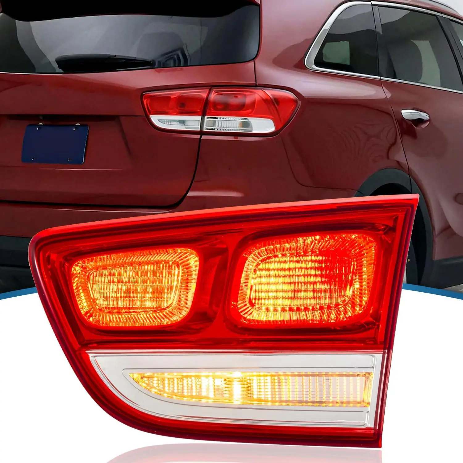 

Compatible 2016-2018 Kia Sorento Right Inner Tail Light with Halogen Bulbs 92403-C6000 92404-C6000