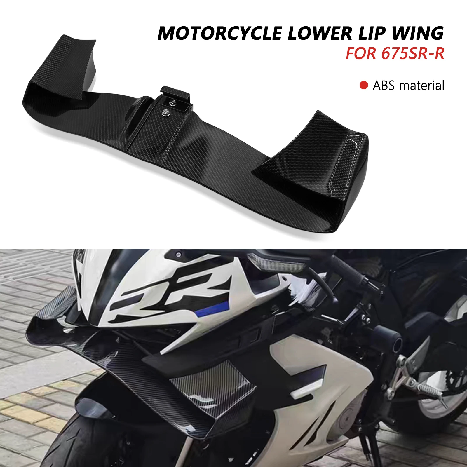 Image of Für CFMOTO 675SR 2026 675SR-R 2025 2024 Motorrad Downforce Naked Frontspoiler Winglet Aerodynamischer Flügel Frontspoiler-Kit