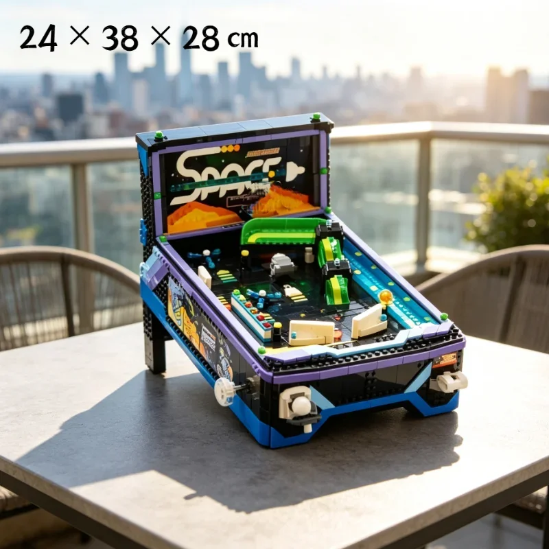 2274PCS Model Arcade Pinball Machine Building Blocks Room Decor Bricks Toys Full-featured Arcade Game Suitable for Adults