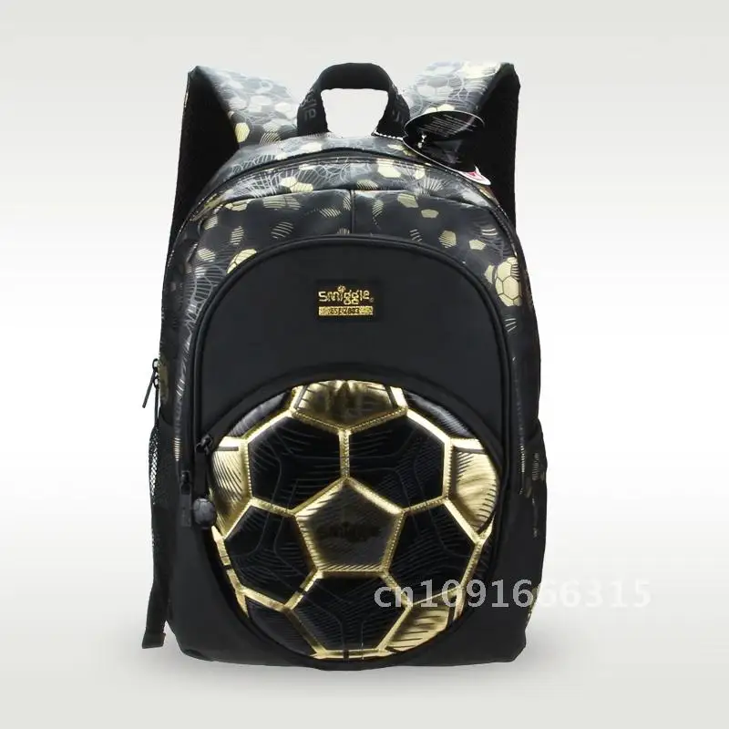 Australia Original Smiggle Golden football backpack children's backpack fashion versatile children's bag 7-16 years 16 inch