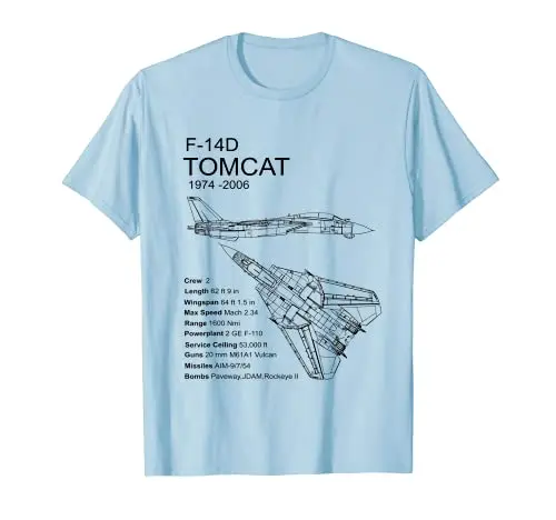 F-14 Tomcat F14 Aircraft Airplane Blueprint Schematic Men T-Shirt Short Sleeve Casual 100% Cotton O-Neck Summer Shirt