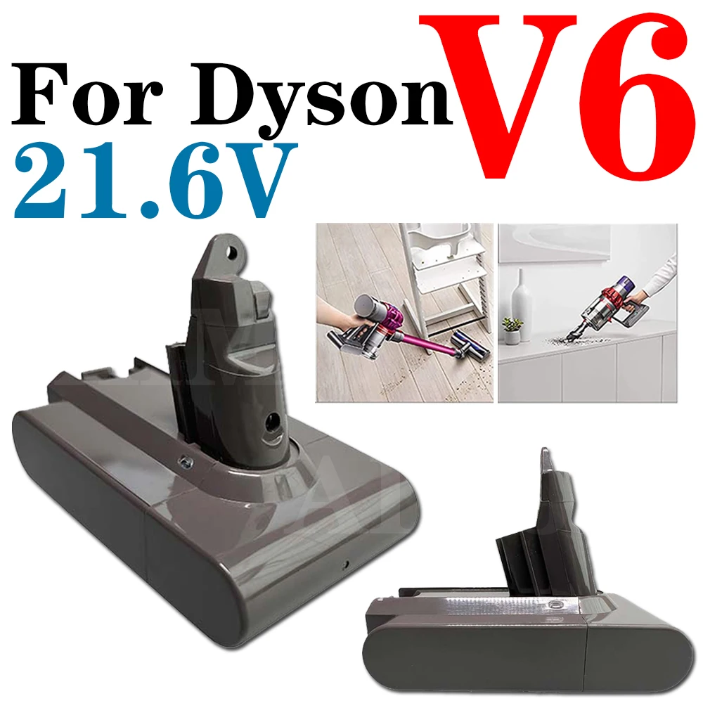V6 Animal Motorhead V6 Fluffy Vacuum Cleaner 21.6V 9.8Ah V6 Lithium Battery for Dyson DC62 DC59 DC58 SV03 SV04 SV09