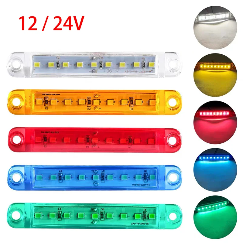 1PCS 9SMD Light 24V Oval Clearance Trailer Truck Lorry Caravan Camion LED Side Warning Marker Indicator Lamp 12V Luces Remolque