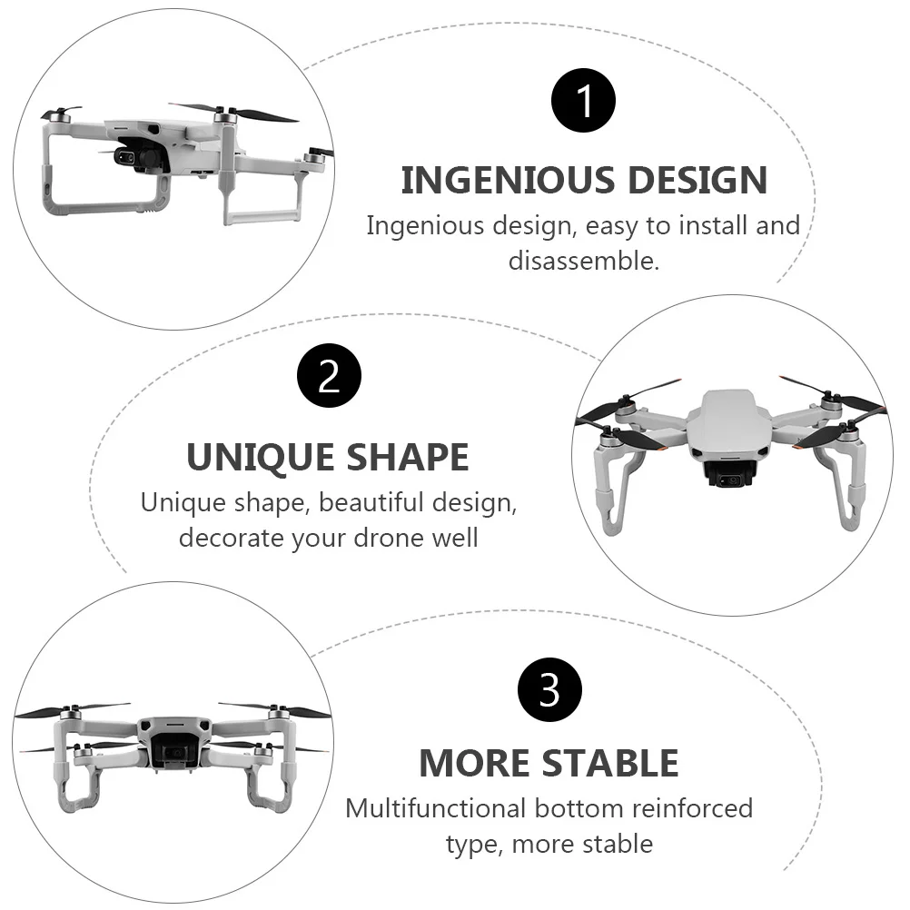

1 set 1 Set 3Cm Extended Landing Gear For Mini 2 Drone Heighten Feet Lightweight Replacement Leg Landing Gear Quadcopter
