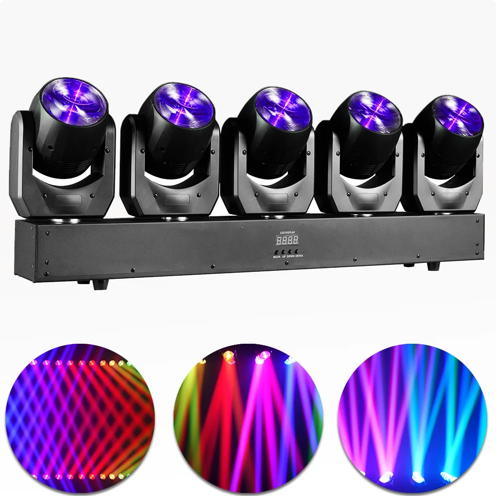 

5X60W светодиодный RGBW точечный светильник с подвижной головкой и эффектом скачек DMX512 для DJ Disco Party Club, свадебного бара