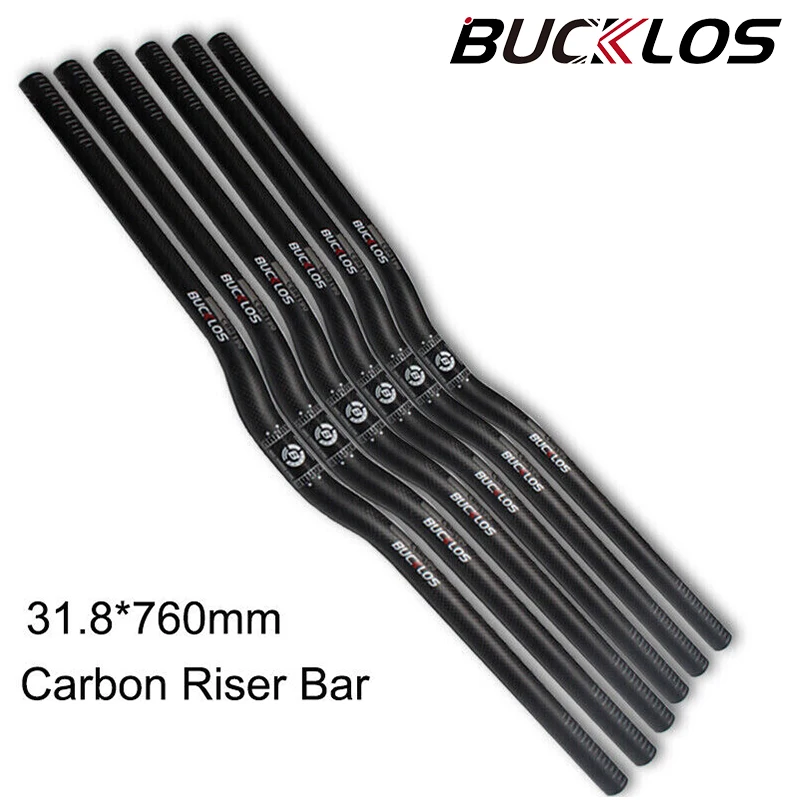 BUCKLOS MTB Carbon Handlebar 25.4mm 31.8mm Mountain Bike Flat Bar 660mm 720mm 760mm Bike Handle Bar Bicycle Accessories