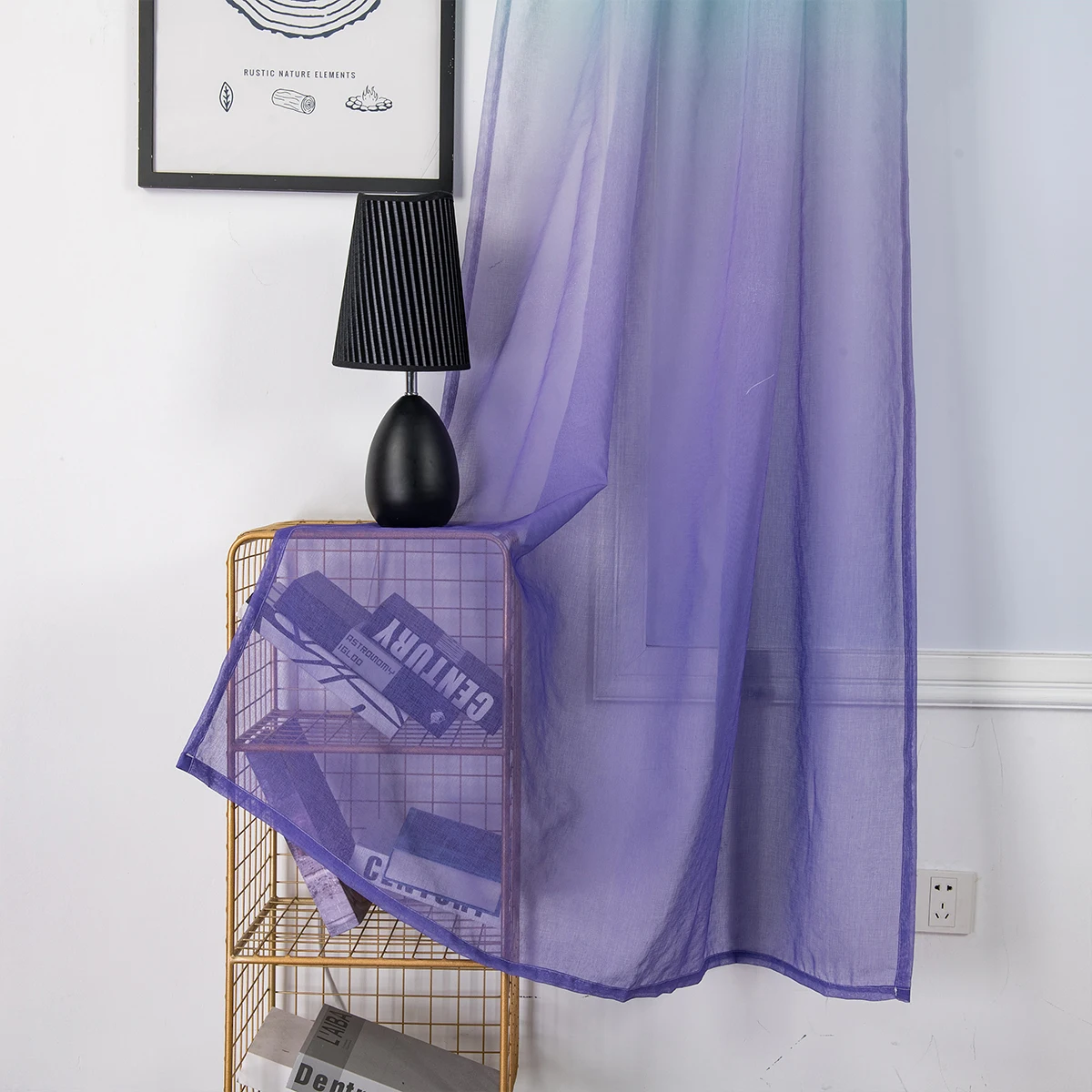 

Light Shading Multicolor Gradient Window Tulle Curtain Reusable Easy Install Polychromatic Shading Curtains Home Decor