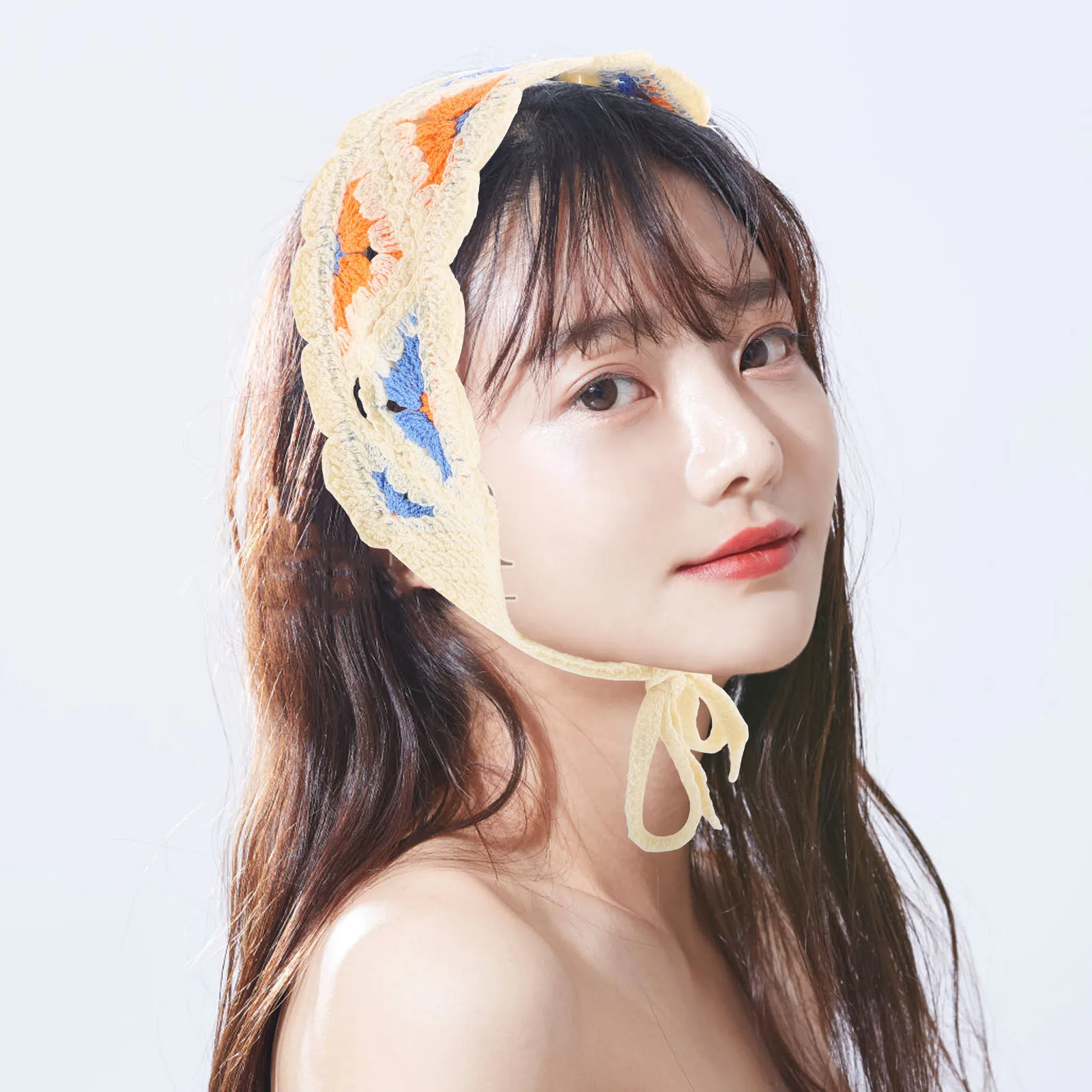 

Farmhouse Style Soft Polyester Headscarf Versatile Headband Hair Wrap for Outdoor Travel Parties Everyday Use Rustic Boho