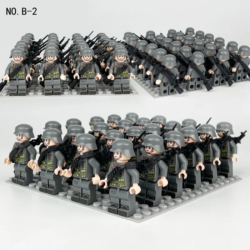 

German field troops miniature cross-border wholesale children assembled small particles building block toys Meigao baseplate