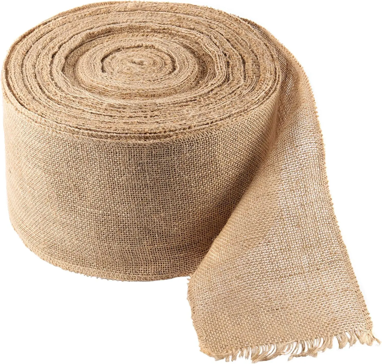 

6 Inch 54 Yard Natural Fabric Burlap Ribbon, Natural Jute Crafts Ribbon, Beautiful Fabric Ribbon for Christmas, Arts, Crafts,