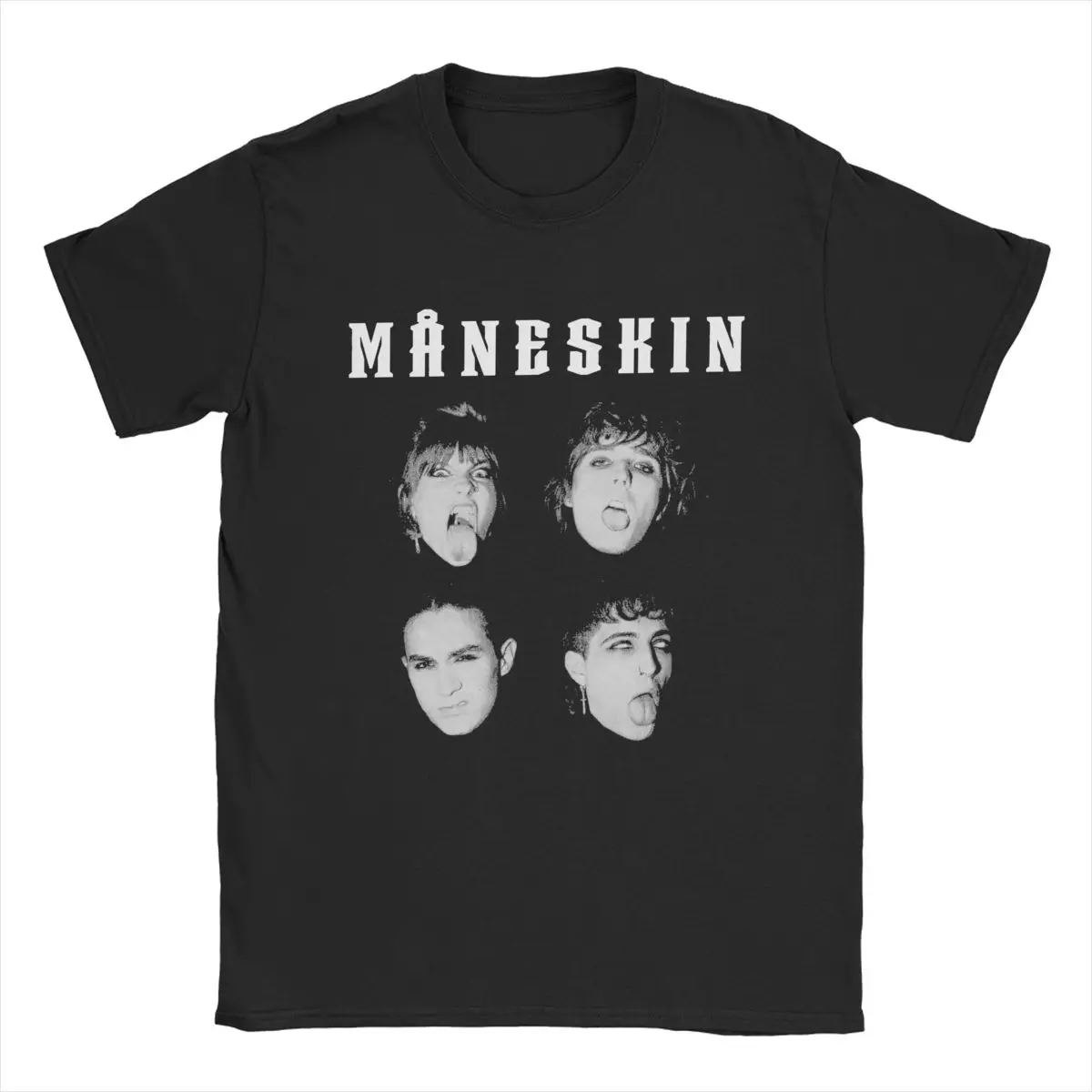 Maneskin Men T Shirts Amazing Tee Shirt Short Sleeve Round Neck T-Shirts Cotton Plus Size Clothing