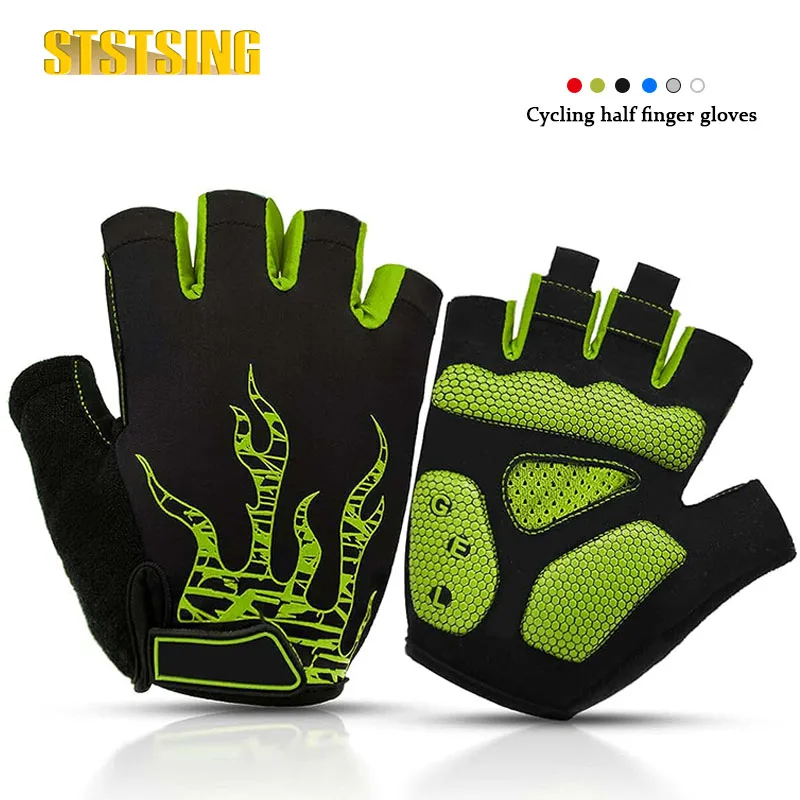 1 Pair Bike Gloves Cycling Gloves Biking Gloves for Men Women with Anti-Slip Shock-Absorbing Pad ,Half Finger Bicycle Gloves