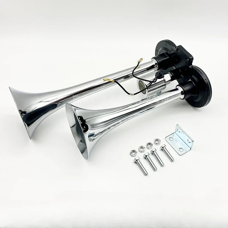 Tromba per auto 150DB doppio tubo per pompa ad aria 12V/24V tromba ad aria in lega di zinco grande tromba per camion e autobus tromba d\'aria corno