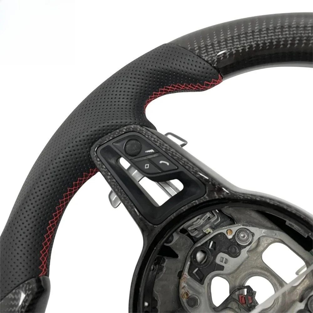 Auto Accessories Leather Real Carbon Fiber Steering Wheel For Porshe 911 caynee