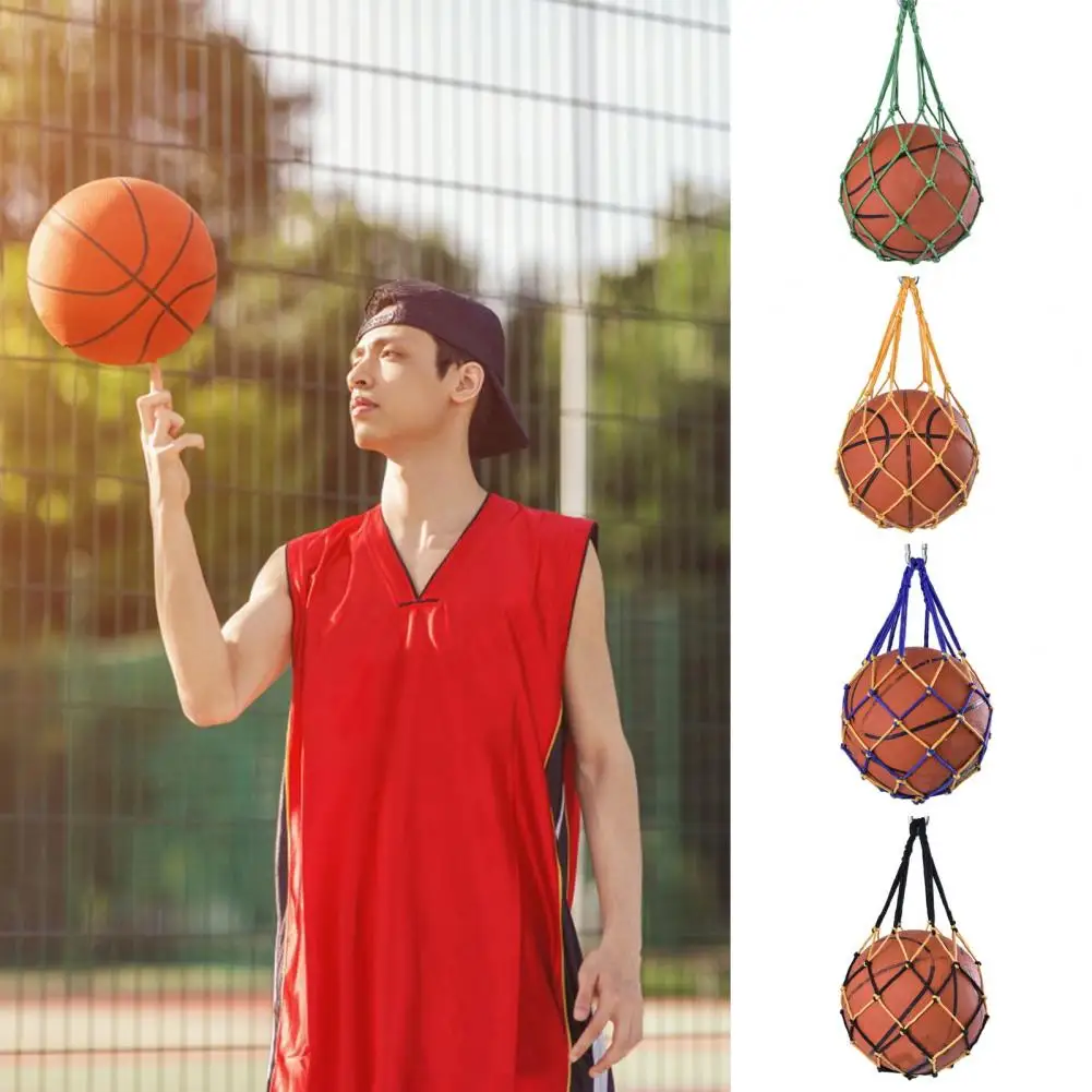 

Basketball Net Bag Wear Resistant Strong Load-bearing Multipurpose Volleyball Football Carrier Storage Extra Large Mesh Ball Bag