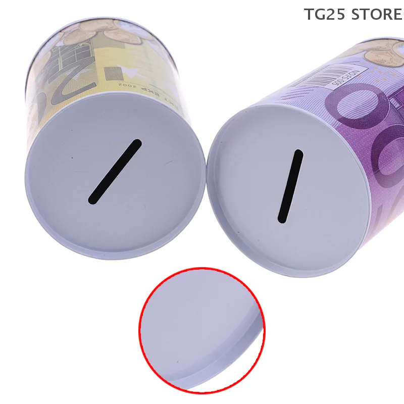 1Pcs Tinplate Coin Piggy Bank Euro Dollar Piggy Bank Piggy Bank Safe